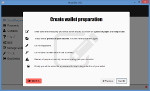 multibit hd software wallet creating